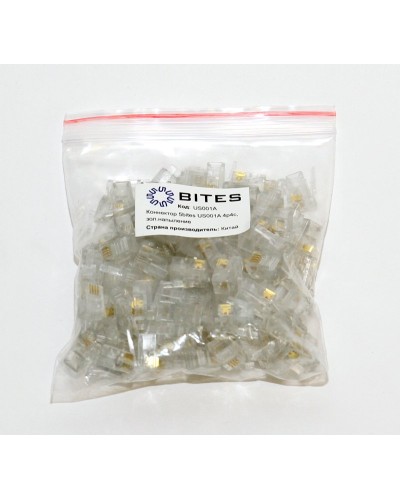 US010A (100шт). Телефонный разъем 4P4C (RJ-11). 5bites в Архангельске
