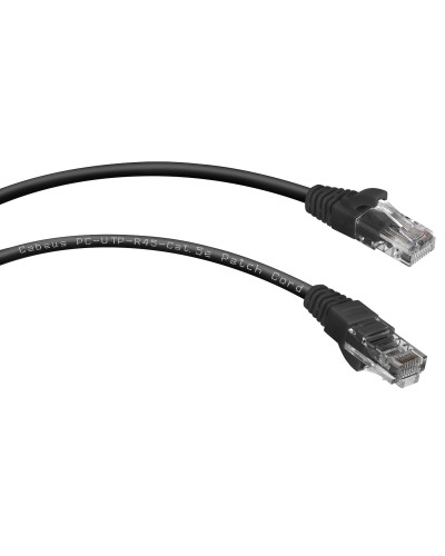 PC-UTP-RJ45-Cat.5e-1m-BK (7676c), чёрный. Патч-корд медный. CABEUS в Архангельске
