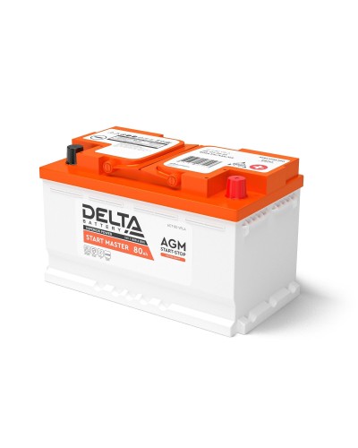 Delta START MASTER AGM 1280 (80 Ah). Аккумулятор автомобильный герметичный свинцово-кислотный. Delta в Архангельске