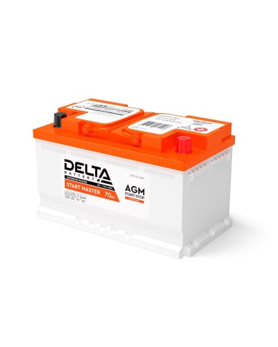 Delta START MASTER AGM 1270 (70 Ah). Аккумулятор автомобильный герметичный свинцово-кислотный. Delta в Архангельске