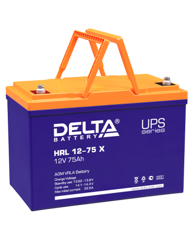 Delta HRL 12-75 X. Аккумулятор герметичный свинцово-кислотный. Delta в Архангельске