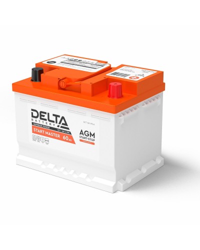 Delta START MASTER AGM 1260 (60 Ah). Аккумулятор автомобильный герметичный свинцово-кислотный. Delta в Архангельске