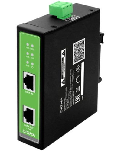 DNP30W48GDXM 10/100/1000BASE-T 30Вт 37-57В(DC). Инжектор PoE. Digma в Архангельске