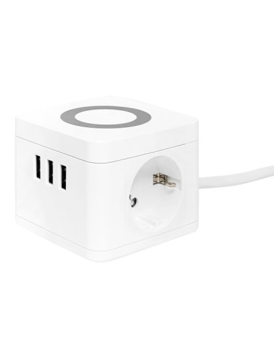Удлинитель Куб 2 гнезда 3USB 2,4А+зарядное устройство 1,3 метра 1мм2. Удлинитель Куб. EKF в Архангельске