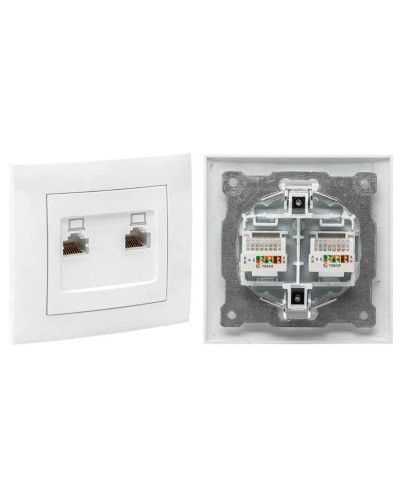Валенсия розетка комп RJ-45 2-местная (EWK02-035-10). Розетка комп RJ-45 2-местная. EKF в Архангельске
