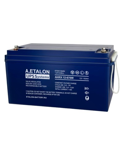 A.ETALON AHRX 12-670W (150). Аккумулятор герметичный свинцово-кислотный. ETALON в Архангельске