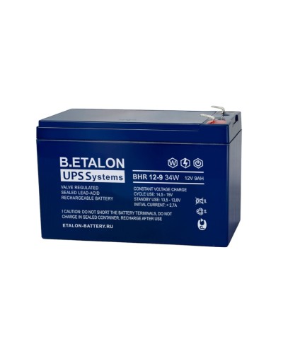 B.ETALON BHR 12-9 34W. Аккумулятор герметичный свинцово-кислотный. ETALON в Архангельске