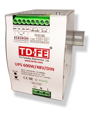 UPS 600W/48V/DIN. Источник вторичного электропитания резервированный. FARADAY в Архангельске