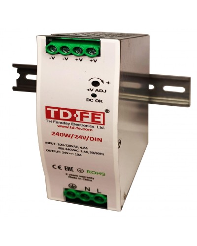 240W/24V/DIN. Источник вторичного электропитания резервированный. FARADAY в Архангельске