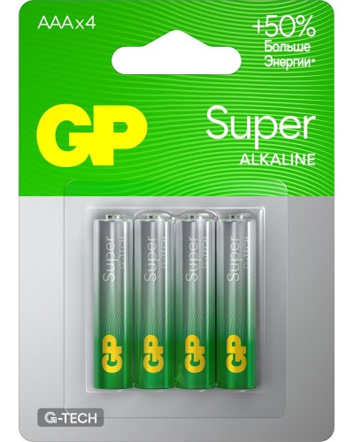 GP Super Alkaline 15A AA (GP 15AA21-2CRSBC4), упак. 4 шт. БЛИСТЕР. Алкалиновые батарейки. GP Batteries в Архангельске