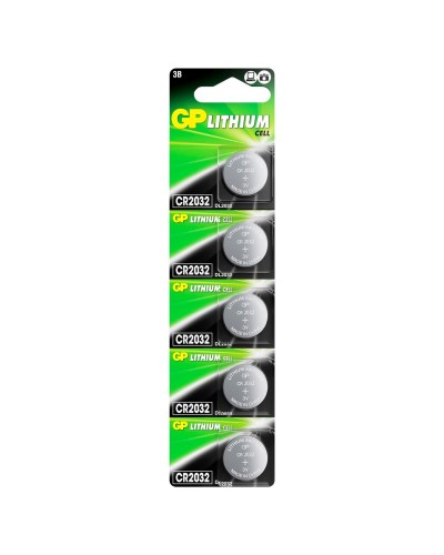 GP Lithium CR2032 (GP CR2032-2C5 100/2000), упак. 5 шт. БЛИСТЕР. Литиевые дисковые батарейки. GP Batteries в Архангельске