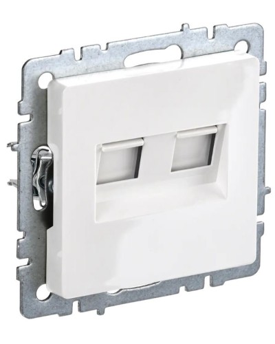 Розетка RJ11+RJ45 РК/Т12-БрБ белая BRITE (BR-KT20-O-1-K01). Розетка двойная. IEK в Архангельске