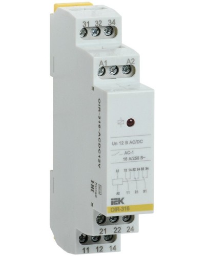 Реле промежуточное модульное OIR 3 контакта 16А 230В AC (OIR-316-AC230V). Реле промежуточное модульное. IEK в Архангельске