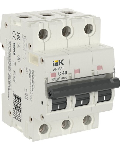 M10N 3P C 40А 10кА ARMAT (AR-M10N-3-C040). Автоматический выключатель. IEK в Архангельске