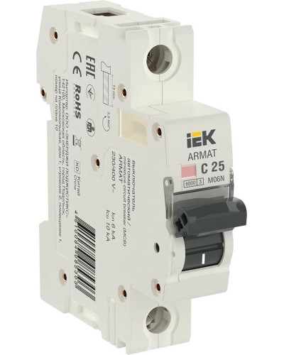 M06N 1P C 25А 6кА ARMAT (AR-M06N-1-C025). Автоматический выключатель. IEK в Архангельске