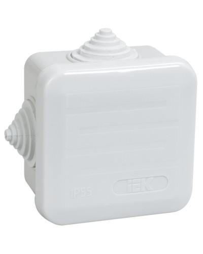 Коробка распаячная КМ41236 70х70х40 открытой проводки IP44 4 гермоввода серая (UKOZ11-070-070-040-K41-44). Коробка распаячная безгалогенная (HF) с защелкивающейся крышкой. IEK в Архангельске