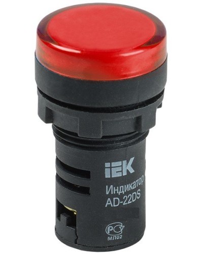 Лампа AD22DS (LED) матрица D22мм красный 24В AC/DC (BLS10-ADDS-024-K04). Светосигнальный индикатор. IEK в Архангельске