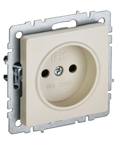 Розетка без з/к РСш10-2-БрКр бежевый BRITE (BR-R13-10-K10). Розетка без заземления с защитными шторками. IEK в Архангельске