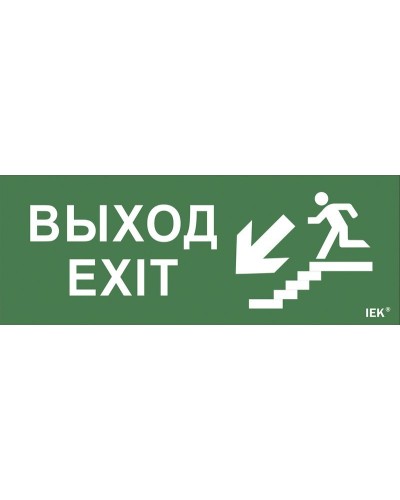 Самоклеящаяся этикетка Выход/лестница вниз/фигура для ССА (LPC10-1-35-13-VLVNF). Самоклеящаяся этикетка 240х90 мм. IEK в Архангельске