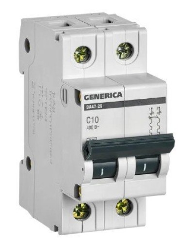 GENERICA ВА47-29 2P C 10А 4,5кА (MVA25-2-010-C). Автоматический выключатель. IEK в Архангельске