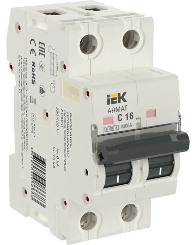 M06N 2P C 16А 6кА ARMAT (AR-M06N-2-C016). Автоматический выключатель. IEK в Архангельске