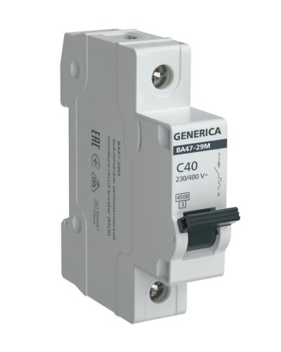 GENERICA ВА47-29М 1P C 40А 4,5кА (MVA21-1-040-C-G). Автоматический выключатель. IEK в Архангельске