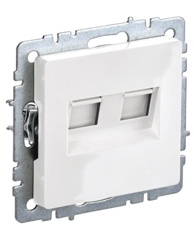 Розетка RJ45 РК10-2-БрБ кат.5E, белая BRITE (BR-K20-1-K01). Розетка компьютерная двойная. IEK в Архангельске