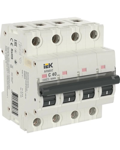 M06N 4P C 40А 6кА ARMAT (AR-M06N-4-C040). Автоматический выключатель. IEK в Архангельске