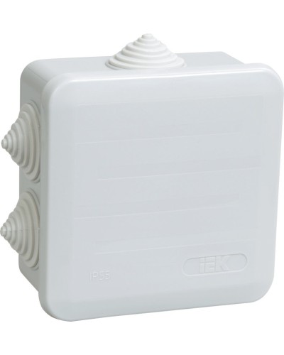 Коробка распаячная КМ41255 100х100х50 открытой проводки IP44 6 гермовводов серая (UKOZ11-100-100-050-K41-44). Коробка распаячная безгалогенная (HF) с защелкивающейся крышкой. IEK в Архангельске