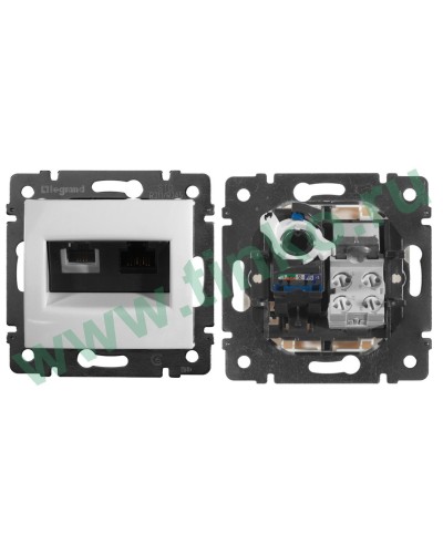 Розетка Valena 2xRJ11+RJ45 Cat.6, белый (770080). Розетка. LegranD в Архангельске