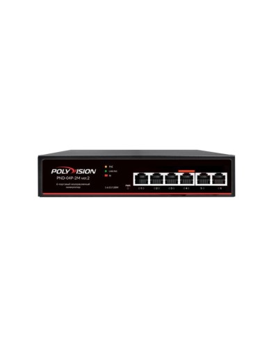 PND-04P-2M v.2. Коммутатор 6-портовый с функцией PoE. Polyvision в Архангельске