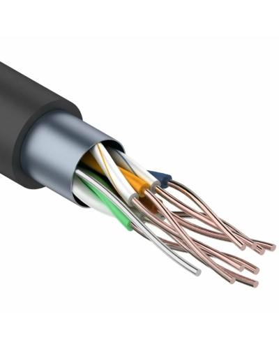 F/UTP, CAT 5e, PE, 4PR, 24AWG, OUTDOOR, SOLID, черный, 305м REXANT (01-0146-1). Кабель «витая пара» (LAN) для структурированных систем связи. Rexant в Архангельске