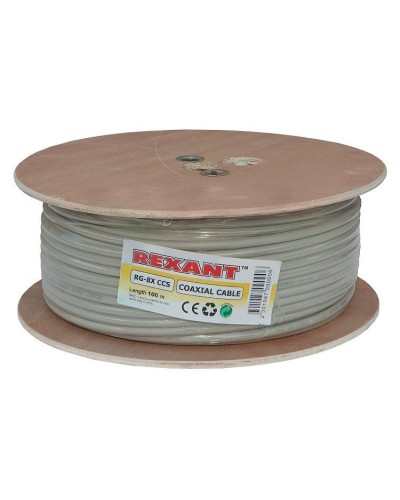 RG-8X, 50 Ом, CCS/Al/A, 75% (01-2021). Кабель коаксиальный радиочастотный. Rexant в Архангельске