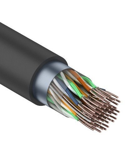 F/UTP, CAT 5, PE, 25PR, 24AWG, OUTDOOR, SOLID, черный, 305м, REXANT (01-1203). Кабель «витая пара» (LAN) для структурированных систем связи. Rexant в Архангельске