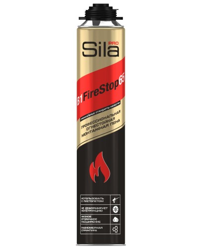Пена огнестойкая Sila Pro B1 Firestop 65, 850 мл: Пена монтажная профессиональная в Архангельске