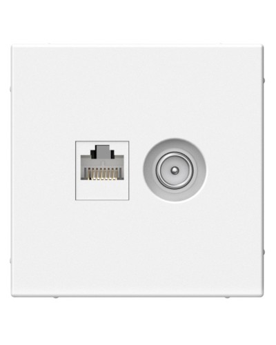ArtGallery розетка двойная RJ45+TV, кат. 5Е, скрытой установки, механизм, белый (GAL000189). Розетка компьютерная + TV. Systeme Electric в Архангельске