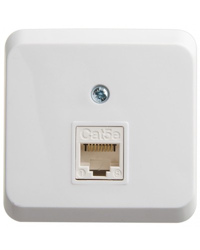 Этюд розетка RJ45 1-местная, кат. 5Е, открытой установки, белый (KOMA-001B). Розетка компьютерная. Systeme Electric в Архангельске