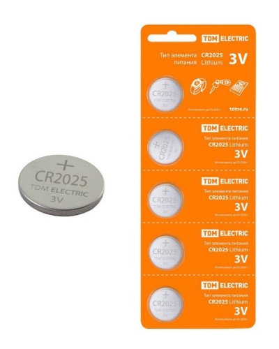 CR2025 Lithium 3V BP-5 TDM (SQ1702-0028). Элемент питания. TDM ЕLECTRIC в Архангельске