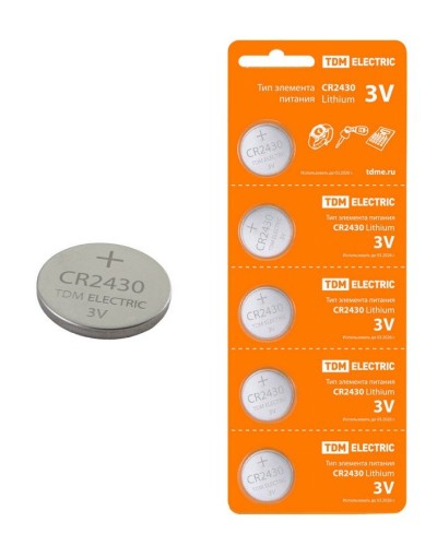 CR2430 Lithium 3V BP-5 TDM (SQ1702-0030). Элемент питания. TDM ЕLECTRIC в Архангельске