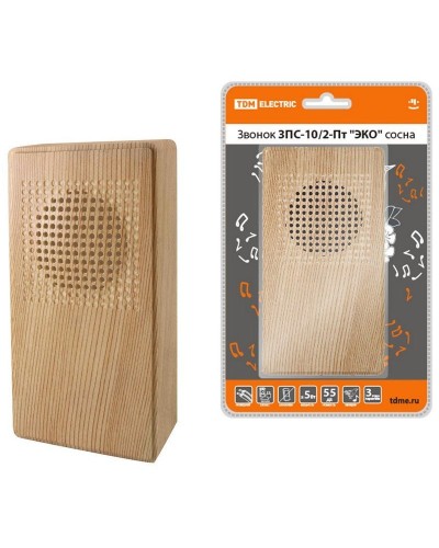 ЗПС-10/2-Пт ЭКО сосна, птичка, без кнопки, AC 230V (SQ1901-0026). Звонок проводной. TDM ЕLECTRIC в Архангельске