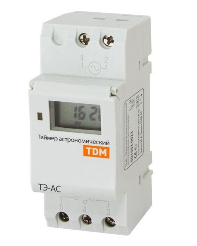 ТЭ-АС-1мин/24ч-8on/off-16А-DIN (астрономический) TDM (SQ1503-0023). Таймер электронный. TDM ЕLECTRIC в Архангельске