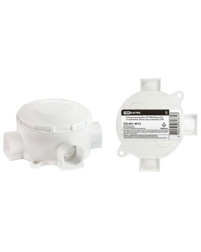 Распаячная коробка ОП D80х35мм, IP42, 3-х рожковая, белая TDM (SQ1401-4014). Распаячная коробка ОП. TDM ЕLECTRIC в Архангельске
