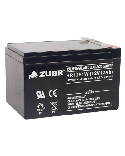 ZUBR HR 1251W (12V, 12Ah). Аккумулятор герметичный свинцово-кислотный. ZUBR в Архангельске