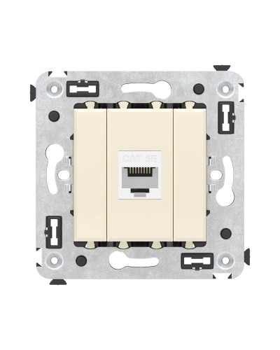 Розетка RJ-45 в стену, кат.5E, Avanti, одинарная, ванильная дымка (4405663). Розетка компьютерная. ДКС в Архангельске