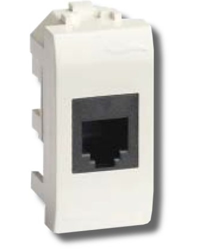 Розетка RJ-45 Brava 1 модуль белая (76457B): Розетка компьютерная экранированная с одним разъёмом в Архангельске
