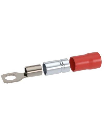 Наконечник НКИ 0,25-1,5 М4 (D4,3мм) с отверстием под винт (100 шт) (2A4P-DS-PVC). Наконечник с отверстием под винт и изолированным фланцем ПВХ, двойная гильза. ДКС в Архангельске