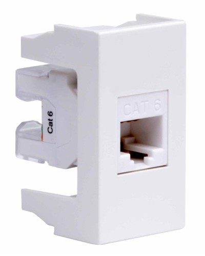 Розетка RJ-45 Viva 1 модуль кат.6A белая (45058). Розетка компьютерная экранированная с одним разъёмом. ДКС в Архангельске