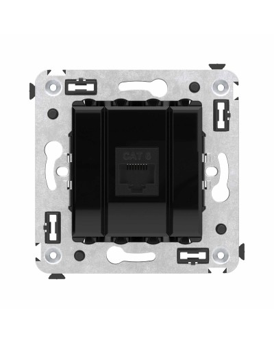 Розетка RJ-45 в стену, кат.6E, Avanti, одинарная, черный квадрат (4402693). Розетка компьютерная. ДКС в Архангельске