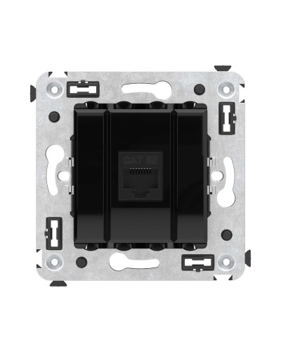 Розетка RJ-45 в стену, кат.5E, Avanti, одинарная, черный квадрат (4402663). Розетка компьютерная. ДКС в Архангельске