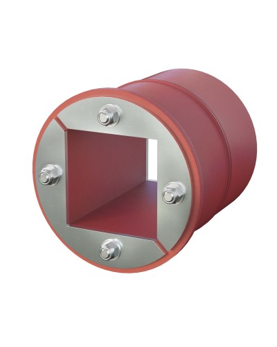 Проходка круглая, нержавеющая, D125х70 мм с проемом 80х80 мм (DXF3124): Проходка круглая, нержавеющая, с проёмом в Архангельске